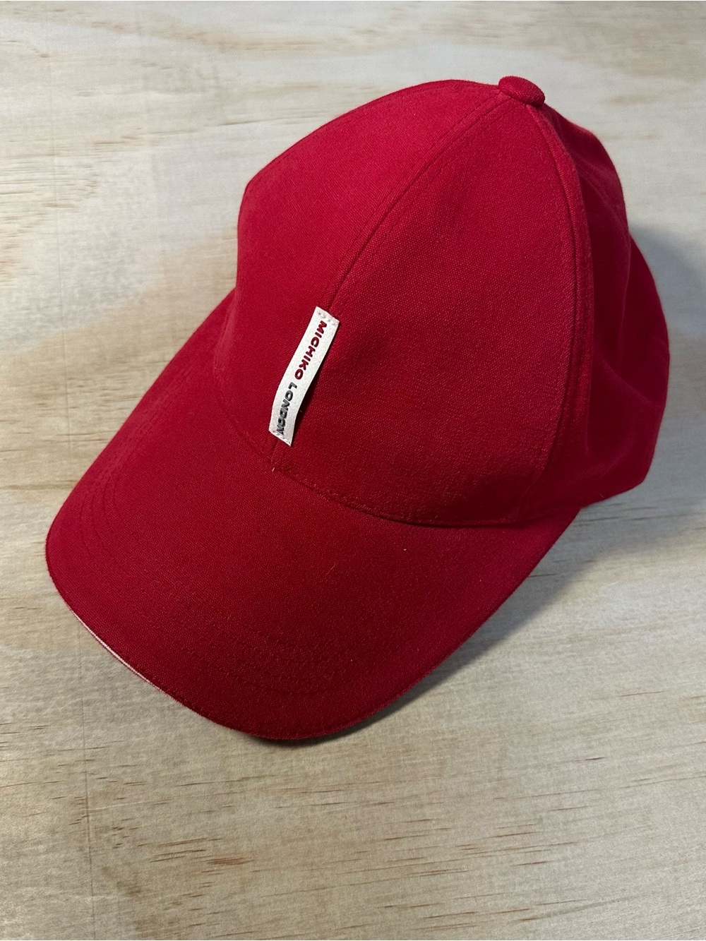 Vintage MICHIKO LONDON KOSHINO Red Cap Logo Hat Cotton 90s Archive Designer Rare